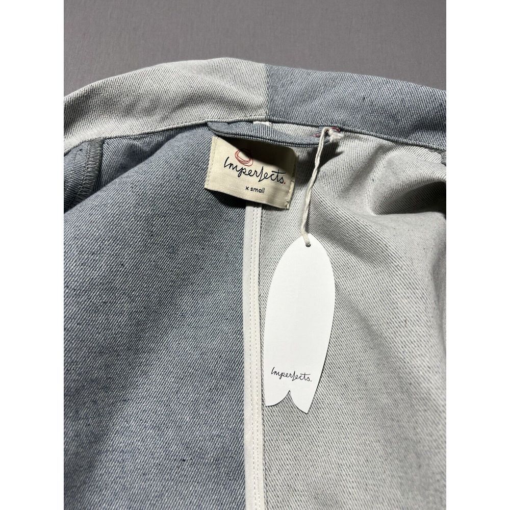Imperfects Jacket Mens Shepards‎ Denim Button Up Patchwork Chore Coat Shacket XS - Picture 11 of 16